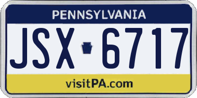 PA license plate JSX6717