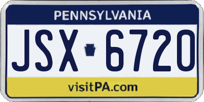 PA license plate JSX6720