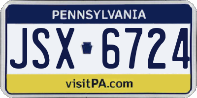 PA license plate JSX6724