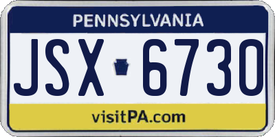 PA license plate JSX6730