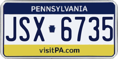 PA license plate JSX6735