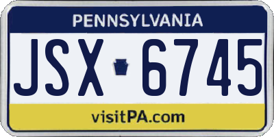 PA license plate JSX6745