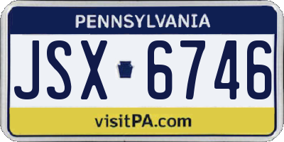 PA license plate JSX6746