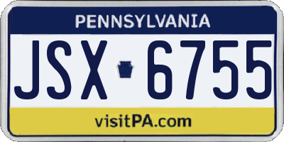 PA license plate JSX6755