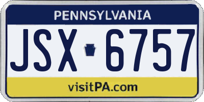 PA license plate JSX6757