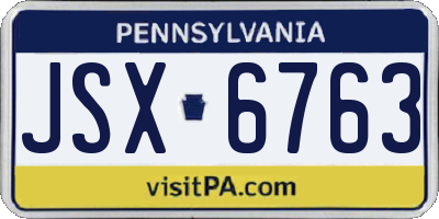 PA license plate JSX6763