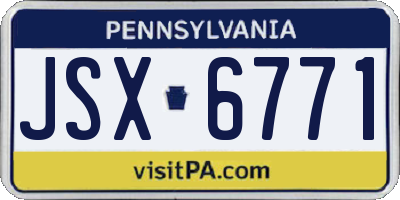PA license plate JSX6771