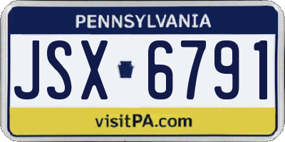 PA license plate JSX6791