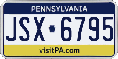 PA license plate JSX6795