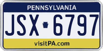 PA license plate JSX6797