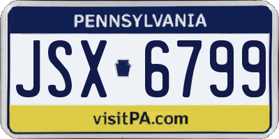 PA license plate JSX6799