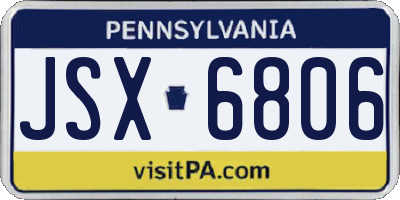 PA license plate JSX6806
