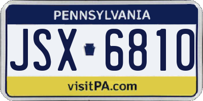 PA license plate JSX6810