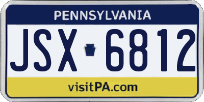 PA license plate JSX6812