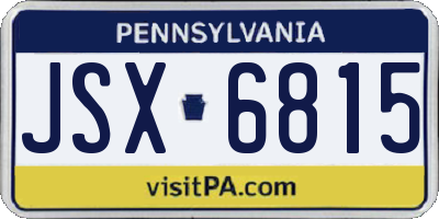 PA license plate JSX6815