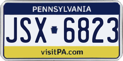 PA license plate JSX6823
