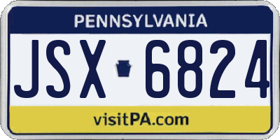 PA license plate JSX6824