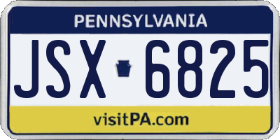 PA license plate JSX6825