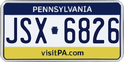 PA license plate JSX6826