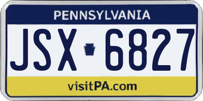 PA license plate JSX6827