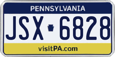 PA license plate JSX6828