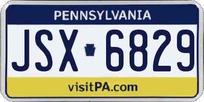 PA license plate JSX6829