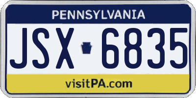 PA license plate JSX6835