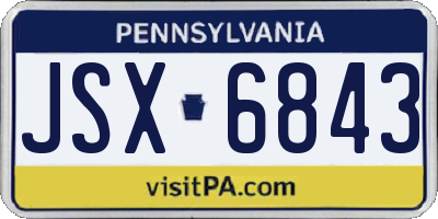 PA license plate JSX6843