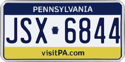 PA license plate JSX6844