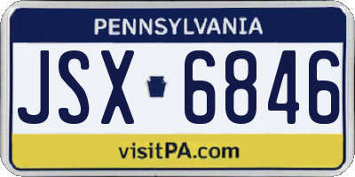 PA license plate JSX6846