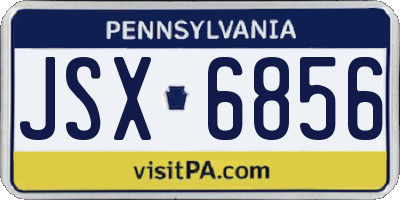 PA license plate JSX6856