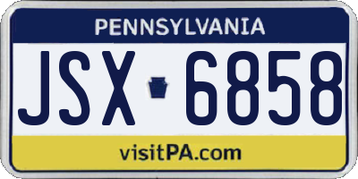 PA license plate JSX6858