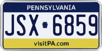 PA license plate JSX6859