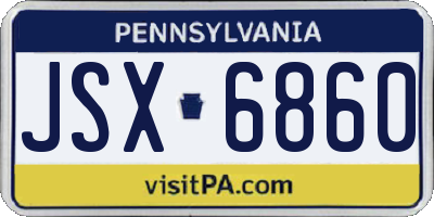 PA license plate JSX6860