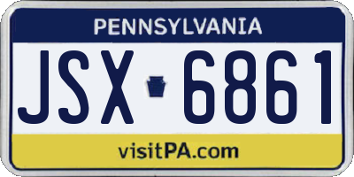 PA license plate JSX6861