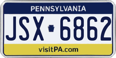 PA license plate JSX6862