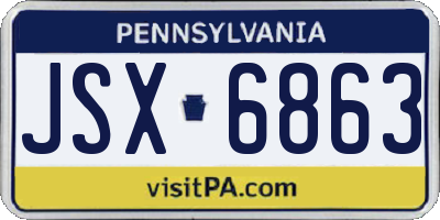 PA license plate JSX6863