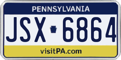 PA license plate JSX6864