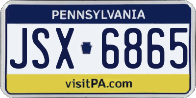 PA license plate JSX6865