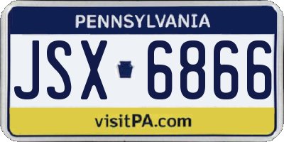 PA license plate JSX6866