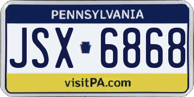 PA license plate JSX6868