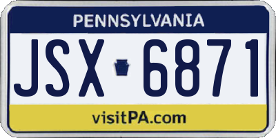 PA license plate JSX6871