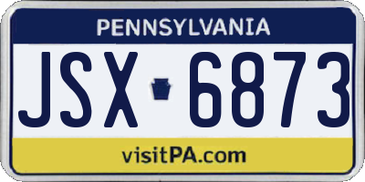 PA license plate JSX6873