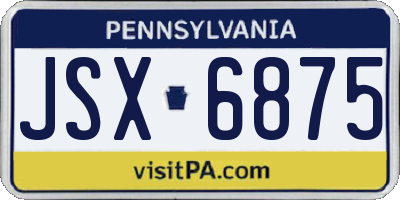 PA license plate JSX6875
