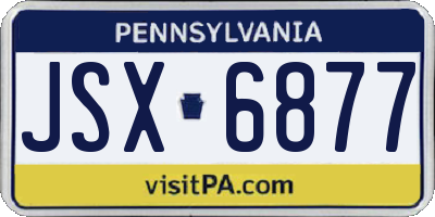 PA license plate JSX6877