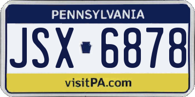 PA license plate JSX6878