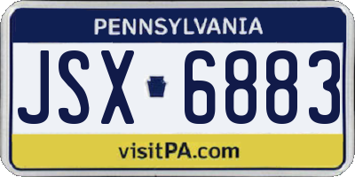 PA license plate JSX6883