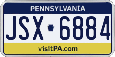 PA license plate JSX6884