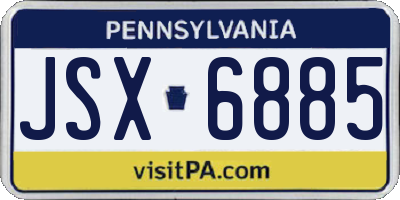 PA license plate JSX6885