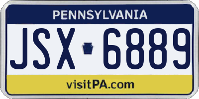 PA license plate JSX6889